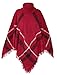 Bellady Women's Batwing Sweaters Tassels Poncho Cape, Asymmetric Hem Plaid, Sweater Dress in Plus Size, Red