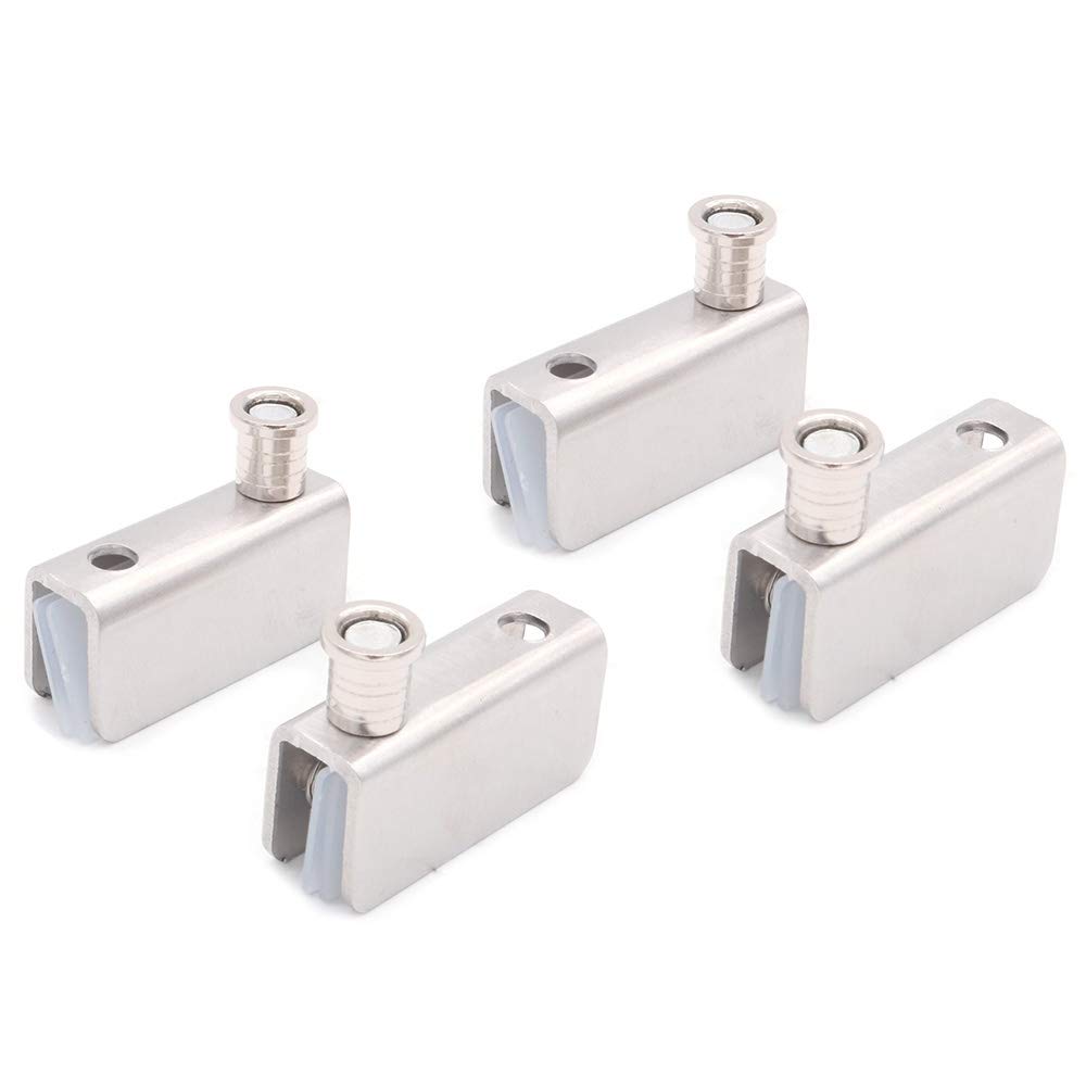 Set of 2 NUZAMAS Cabinet Door Pivot Hinges Set Upper and Lower Installation, Door Hinge Latch, Door Latches Glass Clamps Set, Small