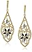 Amazon Collection Yellow Gold-Plated Sterling Silver Sapphire Flower Dangle Earrings