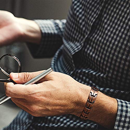 Rainso Elegant Pure Copper Magnetic Therapy Bracelet Bangle Pain Relief for Arthritis Wristband Adjustable (Copper Bracelet)