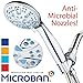AquaDance 5514 Antimicrobial – Anti-Clog High-Pressure 6-Setting Hand Microban Nozzle Protection from Growth for Stronger Shower 3 Color Choices, Aqua Blue Jets,4 Inch