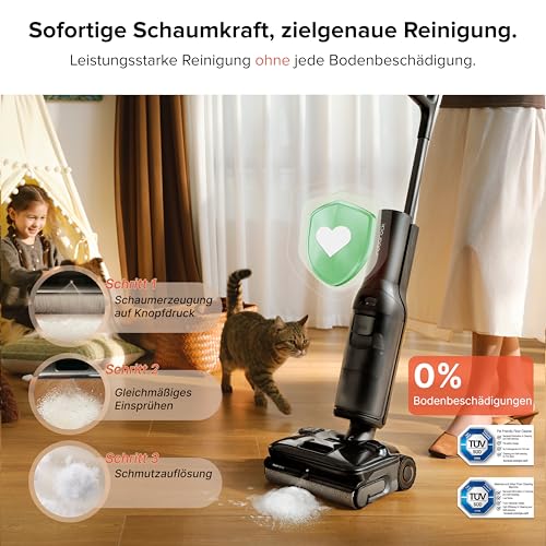 F25 ACE Pro Nass-Trockensauger, 25000Pa, JetFoaming gegen Flecken, Anti-Haar-Verwicklung, 180° Flach-Design, Heißwasser-Selbstreinigung & Heißlufttrocknung