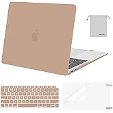 MOSISO Compatible with MacBook Air 13 inch Case M1 Chip 2021-2018 Release A2337 A2179 A1932, Plastic Hard Shell&Keyboard Cover&Screen Film&Storage Bag for MacBook Air 13.3 inch Case, Bronze Brown