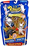 Raving Rabbids Invasion Series 2 Action Figure with Sound 2-Pack Chicken Suprise & Plunger Face