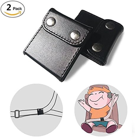 Seatbelt Adjuster, Soft and Comfortable Seatbelt Clips, Made Of Leather, Keeping The Seatbelt Off Your Neck, Locking Clip For Car Seat (2pack)