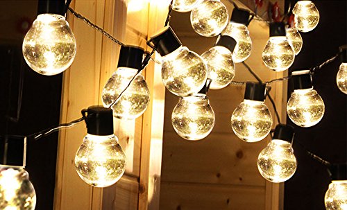 image for GPCT Solar Powered Night Bulb String Light (Auto On/Off, Solar Panel w