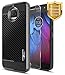 Moto G5S Plus Case, Moto G5S+ Case with [Tempered Glass Screen Protector], NageBee [Frost Clear] [Carbon Fiber] Premium Slim Protective Rubber Case For Motorola G5S+ / G5S Plus XT1806 (Black)