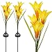Sorbus LED Flower Light Lily Stakes, 2 Pack Solar Multi-Color Changing 8 LED Outdoor Garden Flowers,Lawn, Garden, Patio, Night Lighting, Path Walkway, Gravestones, Wedding, (2 Yellow Color Changing)