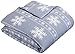 Amazon Brand – Pinzon Cotton Flannel Duvet Cover - Queen, Snowflake Dusty Blue