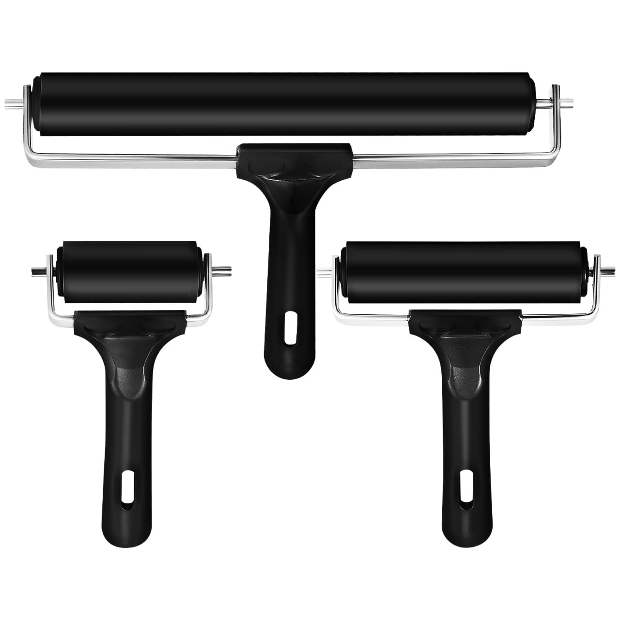 3 PCS Brayer Roller for Crafts: Rubber Ink Roller for Printmaking 20cm 10cm 6cm for Craft Projects Printmaking Stamping Gluing Lino Printing Lino Ink