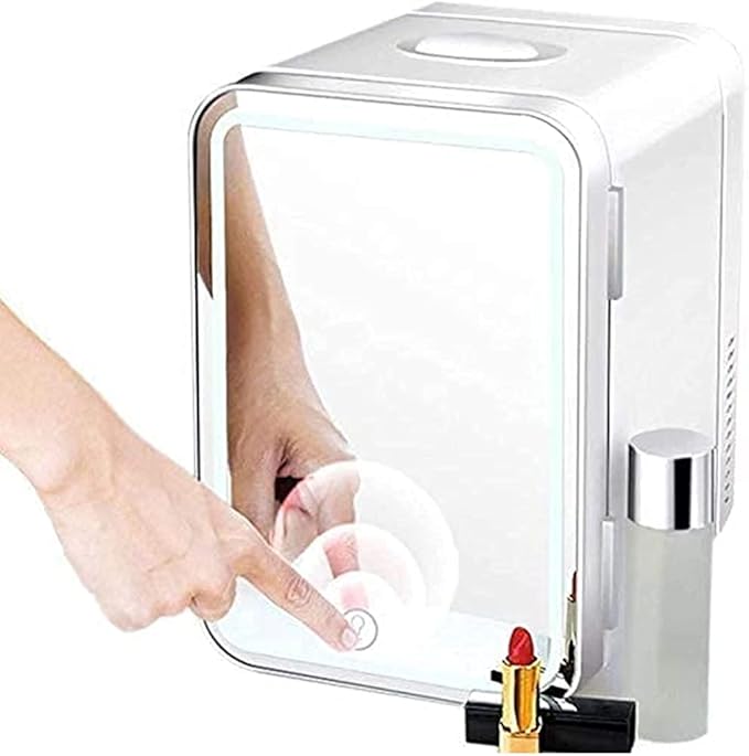 8L Portable Makeup Refrigerator, 2 in 1 Makeup Mirror Skin Care Mini