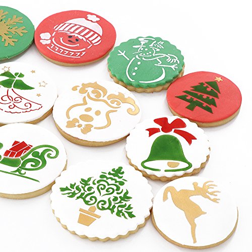 UPC 737590128196, Christmas Cookie Stencil, Food Decorating Stencils for Cookies, 12-Pieces (Snowman)