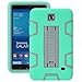 Galaxy Tab 4 7.0 Case, E LV High Impact Resistant Full-body Protection Hybrid Armor Defender Case Convertible Built in Stand for Samsung Galaxy Tab 4 7 with 1 Black Stylus - MINT / GREY