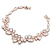 Mariell Breathtaking Blush Tone 14KT Rose Gold Plated Cubic Zirconia Wedding Bridal Bracelet
