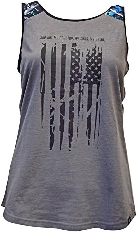 Moon Shine Camo Women's Flag Tank Top, Muddy Girl, 3X-Large