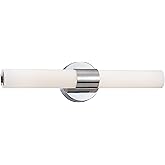 GEORGE KOVACS P5042-077-L Saber II LED Vanity Bath Light, 1-Light, 20 Total Watts, 5.25-in H x 21-in W, Chrome