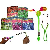 Micro X Copter Xtreme LED Launchers Bundle Packages X-Large Rockets & Real Sling Shots with LED Lights and Built in Whistle 24 pcs Assorted Colors Happy 4th. of July Sale