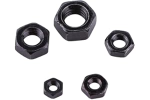 Fafeicy 100pcs Hex Nut, DIN934 Black Zinc Plated Carbon Steel Metric Thread Machine Screw Nuts Used in Conjunction(M4)