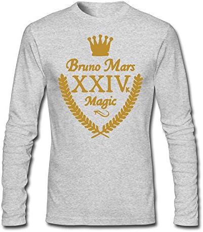 Men's Male Bruno Mars Long Sleeve T-shirt Gray XL