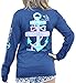 Southern Attitude Salty Rope Anchor Navy Blue Long Sleeve Shirt (Medium)
