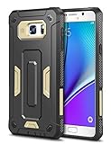 Galaxy Note 5 Case, HianDier Rugged Anti-slip Armor Galaxy Note 5 Protective Case Hard Shell Shockproof Grip Rubber Bumper Impact Resistant Drop Protection Cover for Samsung Galaxy Note 5 - Gold