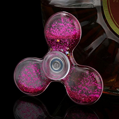 Amiley Hand Spinner toy , Spinner Fidget glitter Bling Triangle Torqbar Finger Toy (Hot Pink)