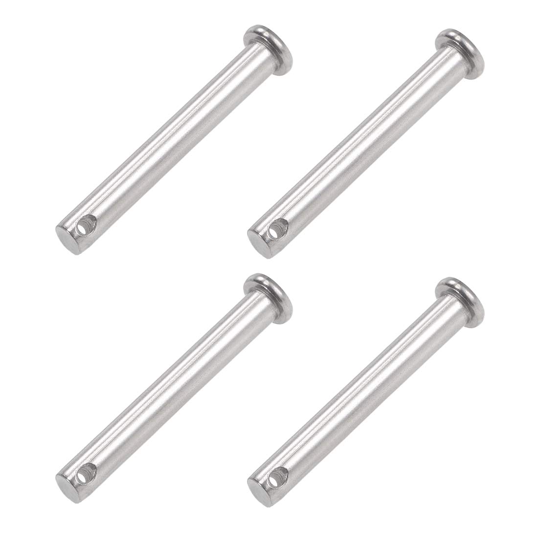sourcing map Single Hole Clevis Pins - 8mm X 60mm Flat Head 304 Stainless Steel Link Hinge Pin 4Pcs