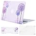 MOSISO Plastic Pattern Hard Case & Keyboard Cover & Screen Protector Only Compatible MacBook Air 13 Inch, Light Purple Flower