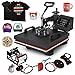 Mophorn Heat Press 15x15 inch 6pcs Heat Press Machine 1050W Multifunctional Sublimation Dual LED Display Heat Press Machine for t Shirts Swing Away Design (15x15Inch, 6IN1 Element)