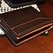 Hanks Belts Deluxe Bison Bifold Wallet With ID Window - Rich Brown
