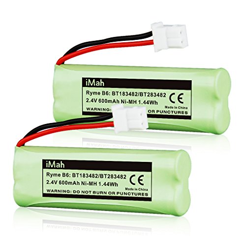 2-Pack iMah Ryme B6 BT183482 BT283482 Phone Battery Compatible Vtech DS6401 DS6421 DS6422 DS6472 LS6405 LS6425 LS6426 LS6475 LS6476 89-1348-01 DECT 6.0 Home Handset Cordless Telephone