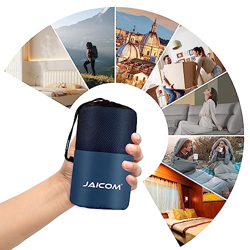 JAICOM Sleeping Bag Sheet, Meat Bag, Sleeping Bag, 220 x 90 cm, Ultralight Sleeping Bag, Suitable for Outdoor Travel, Hotels and Bedrooms | Sac de Couchage Adulte, il Convient aux Voyages en Plein air, aux hôtels et aux Chambres à Coucher, Compartiment Oreiller