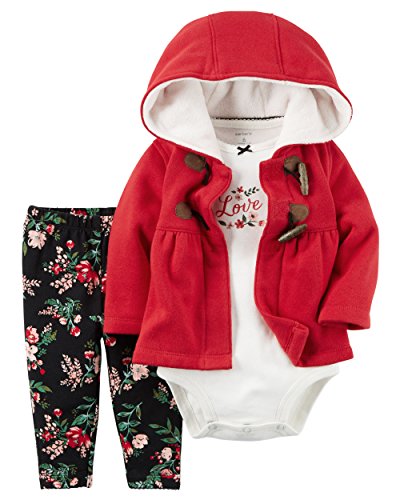 Carter s baby girls 3-piece cardigan and floral leggings set (24 …
