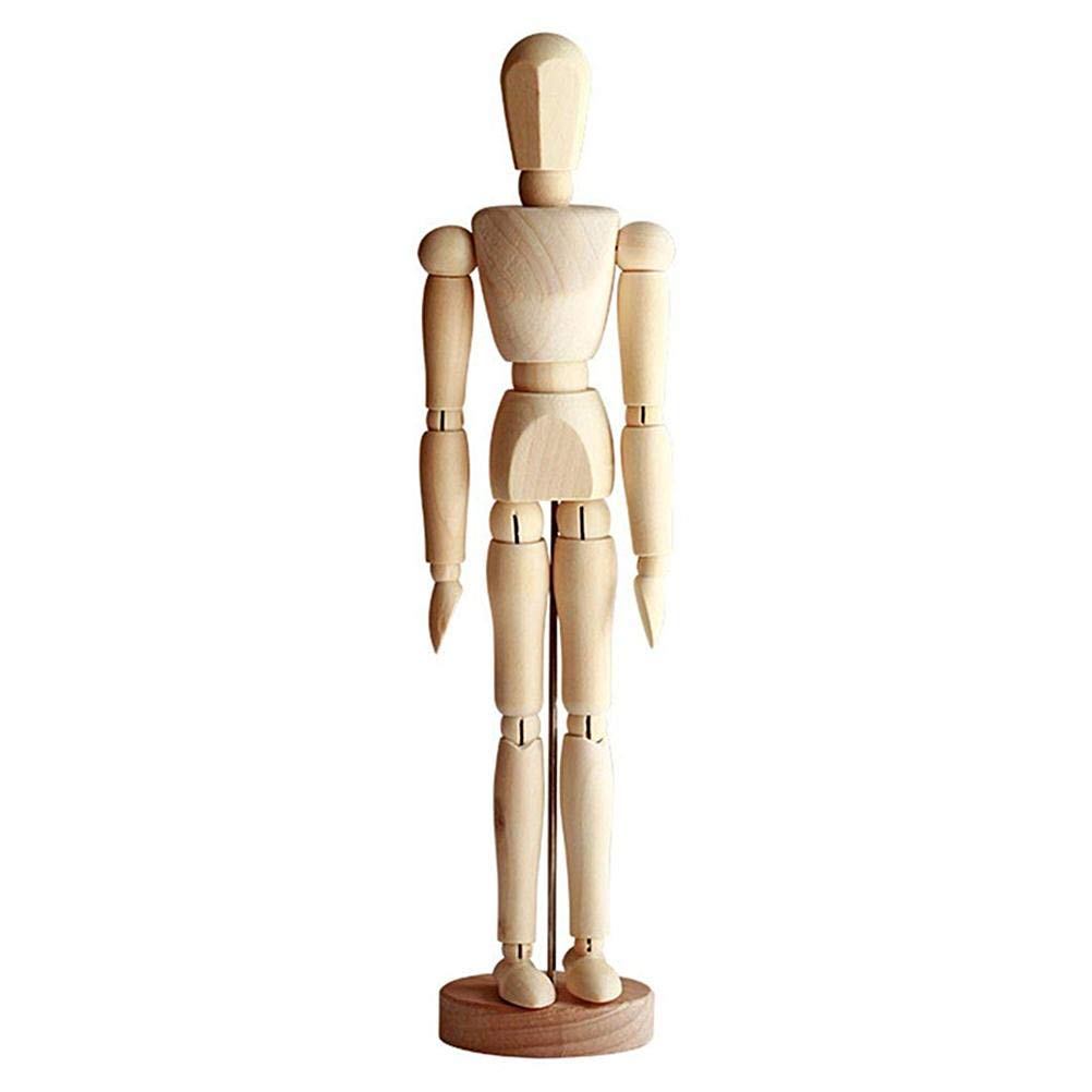 Wooden Mannequin 13 cm High Fine Human Wooden Mannequin for Drawing and Painting Large Artistic Mannequin with Base and Flexible Joints
