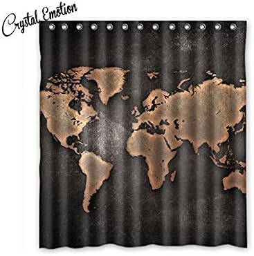 Distinctive world map Shower Curtain 72x72inch
