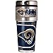 NFL Los Angeles Rams Metallic Travel Tumbler, Stainless Steel and Black Vinyl, 16-Ounce