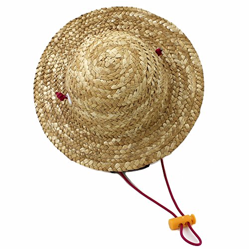 Small Cute Handcrafted Woven Straw Pet Hat Costume Cat Little Dog Toy Hat  Novelty Cosplay Farmer Hat Adjustable String