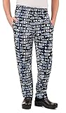 Men’s Fishbone Print Chef Pant (XS-3X) (Medium)
