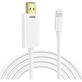 KikoSaka Lightning to HDMI Cable for iPhone Digital AV Adapter 1080P HD Video Sync Screen Connector iPhone to HDMI for TV Projector Monitor 13.2FT Support iOS 18
