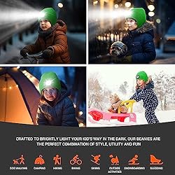 TOUCH TWO LED Beanie Hat with Light for Kids, USB