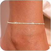 DIFOMI Gold Ankle Bracelets for Women,14K Real Gold Plated Waterproof Anklets Set Layered Anklets for Women Dainty Trendy Jewelry Gift Non Tarnish