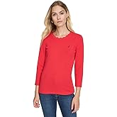 Nautica Womens Solid Short Sleeve Crew Neckline T-Shirt