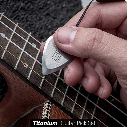 GPCA Guitar Pick Titanium Edition Set - Plus easy carry wrist/guitar band with gift box