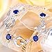 EleQueen 925 Sterling Silver Round CZ Moon Star Link Bracelet Chain for Women, 6.9