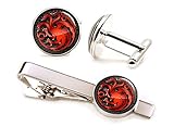 Targaryen Cufflinks, Game of Thrones Tie Clip, Dragon Jewelry, Game of Thrones Wedding Party Gifts, Groomsmen Gift