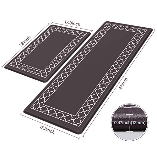 LuxStep Kitchen Mat Set of 2 Anti Fatigue Mat, Non Slip Kitchen Rugs