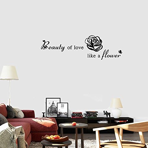 wall stickers art decor decals Beauty of life like a flower Rose Flowers Quotes for Girls Bedroom Living Room Bedroom Home Decor Art