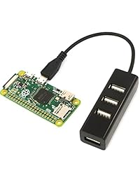 loverpi MicroUSB a USB 4 Port Black OTG Hub para Raspberry Pi Zero