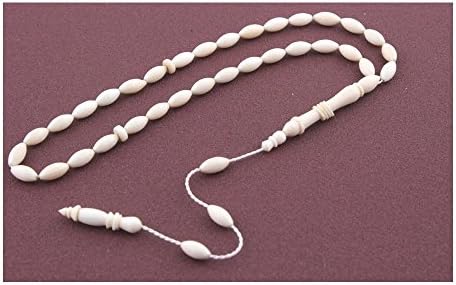 GloBeads Prayer Beads Turkish Gemstone Tasbih Gift, ivory Beyzi İmameli Tasbih Cutting ring