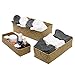 MyGift Medium Handwoven Natural Seagrass Woven Nesting Storage Organizer Baskets, Decorative Rectangle Home Organizing 12, 11, and 9 inch Bins, 3-Piece Set